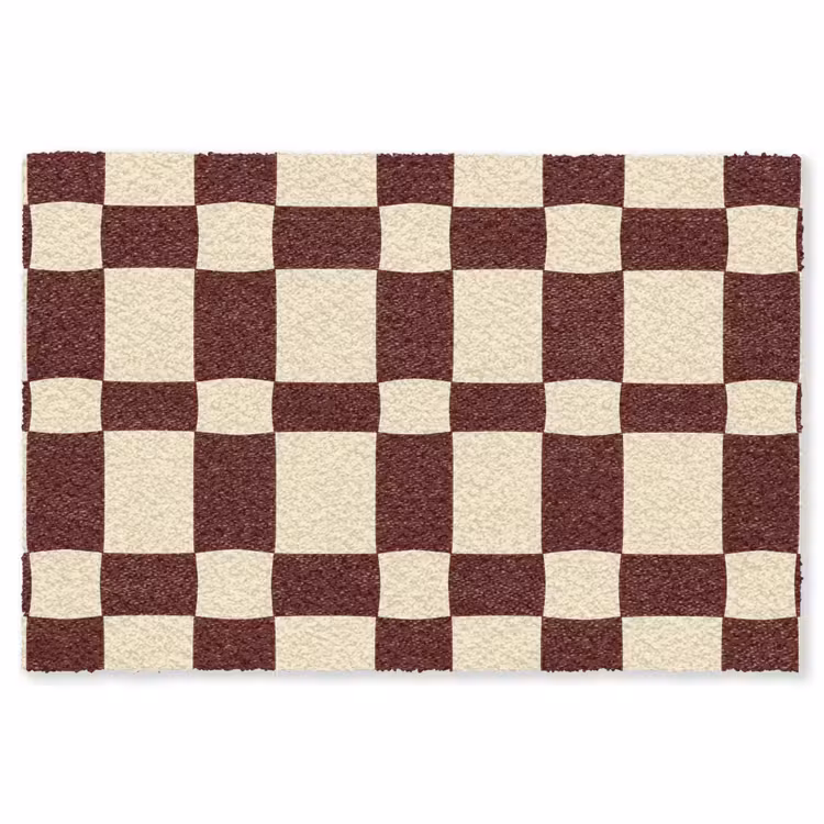 Retro - Patroon - Bruin Vloerkleed Rechthoek klein 1091 -3d