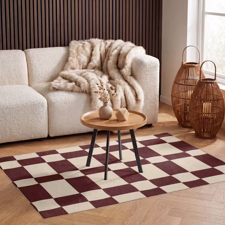 Retro - Patroon - Bruin Vloerkleed Rechthoek klein 1091 -atmosphere_sfeer2_global