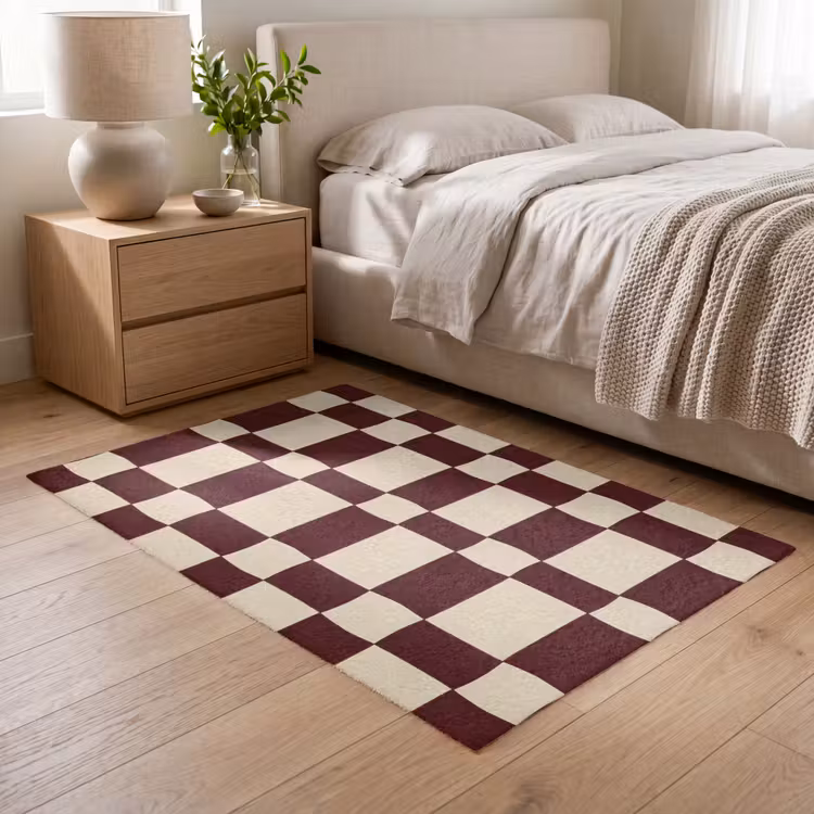 Retro - Patroon - Bruin Vloerkleed Rechthoek klein 1091 -atmosphere_sfeer3_global