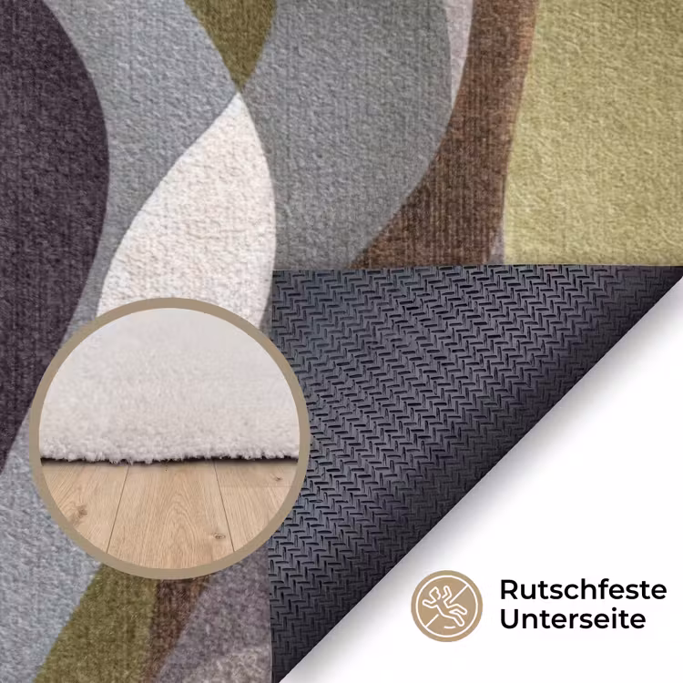 Retro - Banen - Kleurrijk Vloerkleed Rechthoek klein 1091 -uniquesellingpoint_antislip_DE_DE