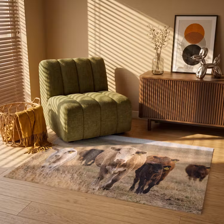 Runderen - Kudde - Landschap - Weide - Rustig Vloerkleed Rechthoek klein -atmosphere_sfeer1_global