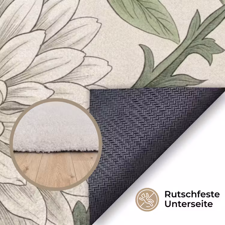 Romantisch - Design - Kleurrijk Vloerkleed Rechthoek klein -uniquesellingpoint_antislip_DE_DE