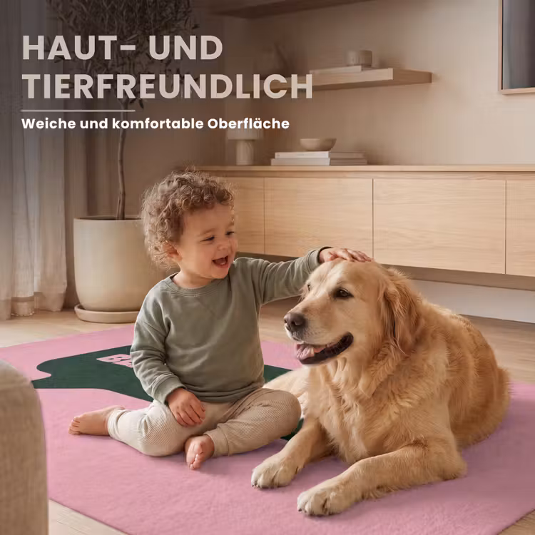 Roze - Tekstwolk - Groen - BLAH BLAH BLAH Vloerkleed Rechthoek klein -uniquesellingpoint_USP_zachtDE_DE