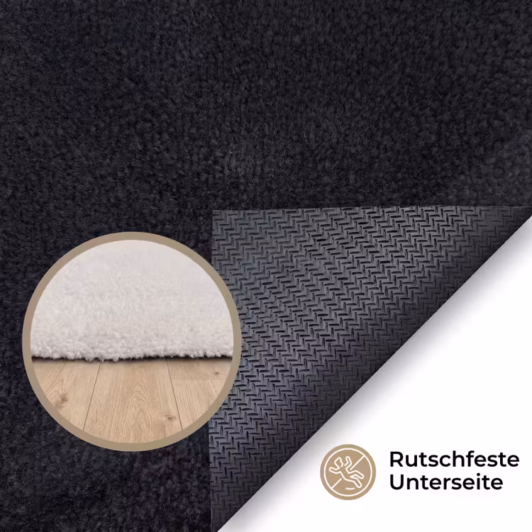 Roos - Tijdloos - Zwart Vloerkleed Rechthoek klein -uniquesellingpoint_antislip_DE_DE