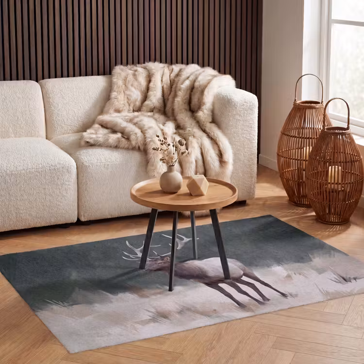 Edelhert - Gewei - Schildering - Rustiek Vloerkleed Rechthoek klein -atmosphere_sfeer2_global