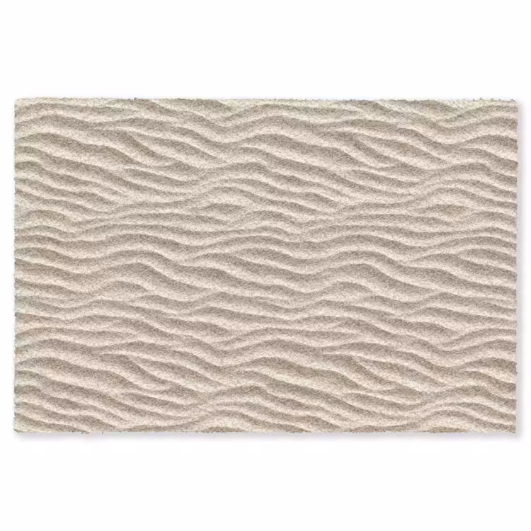 Zand - Golven - Beige Vloerkleed Rechthoek klein 1091 -3d