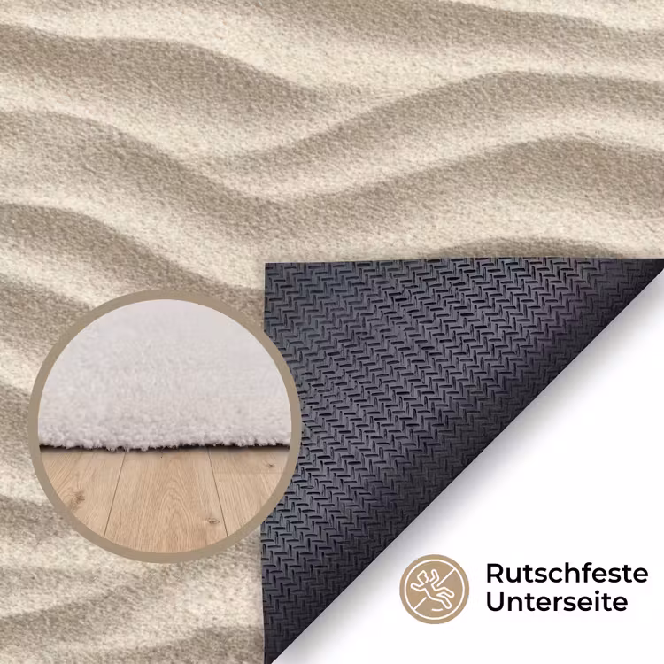 Zand - Golven - Beige Vloerkleed Rechthoek klein 1091 -uniquesellingpoint_antislip_DE_DE