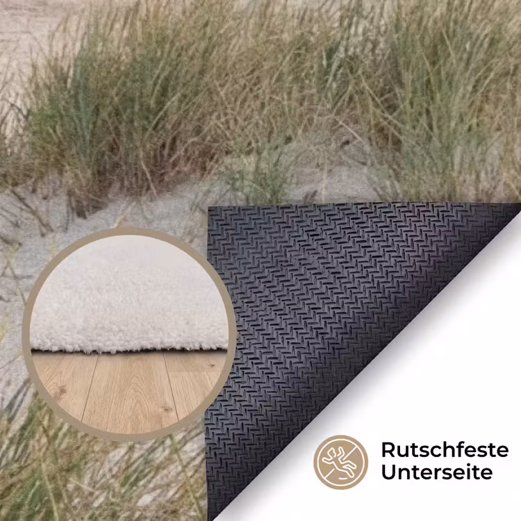 Zandstrand - Bewolkt - Duinen Vloerkleed Rechthoek klein -uniquesellingpoint_antislip_DE_DE