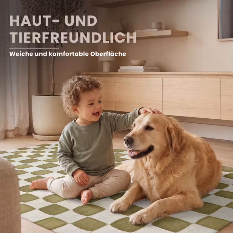 Schaak - Patroon - Groen Vloerkleed Rechthoek klein 1091 -uniquesellingpoint_zacht_DE