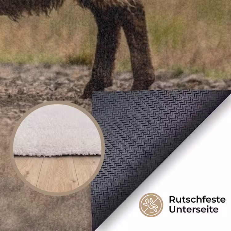 Schapen - Bruin - Wit - Grindpad Vloerkleed Rechthoek klein -uniquesellingpoint_antislip_DE_DE