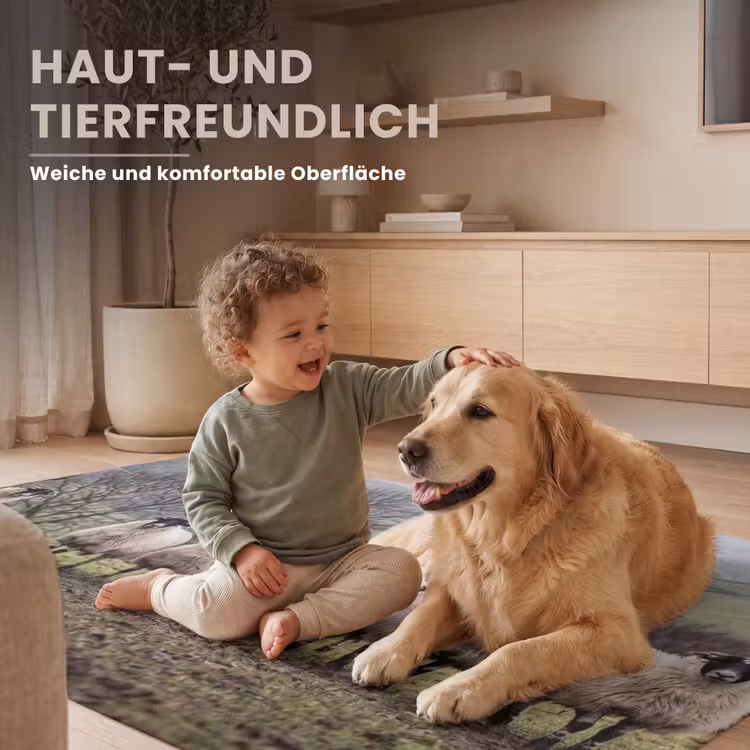 Schapen - Rij - Weide - Dieren - Platteland Vloerkleed Rechthoek klein -uniquesellingpoint_zacht_DE