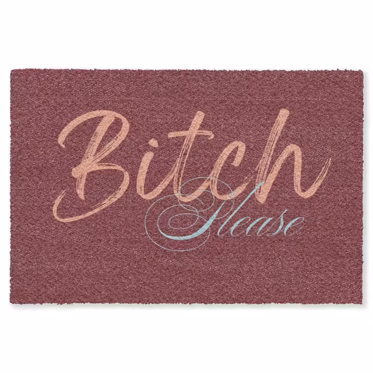 Bitch please - Rood - Blauw Vloerkleed Rechthoek klein -3d
