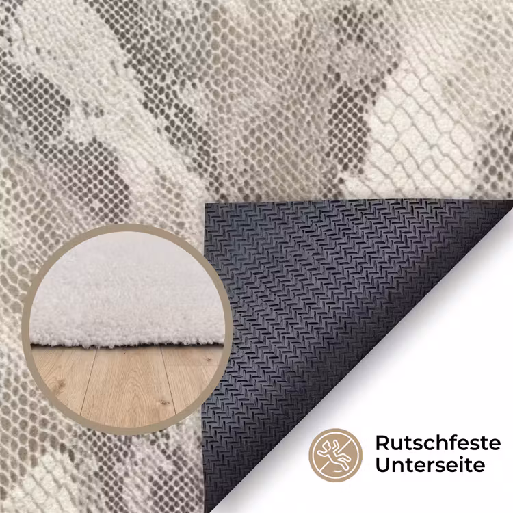 Slang - Patroon - Taupe Vloerkleed Rechthoek klein 1091 -uniquesellingpoint_antislip_DE_DE