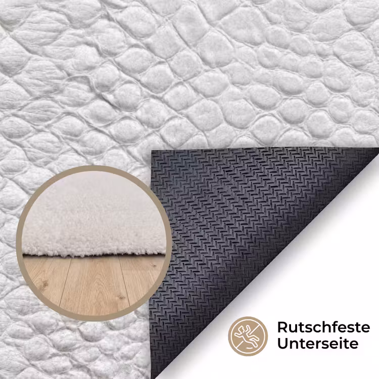 Slang - Patroon - Wit Vloerkleed Rechthoek klein 1091 -uniquesellingpoint_antislip_DE_DE