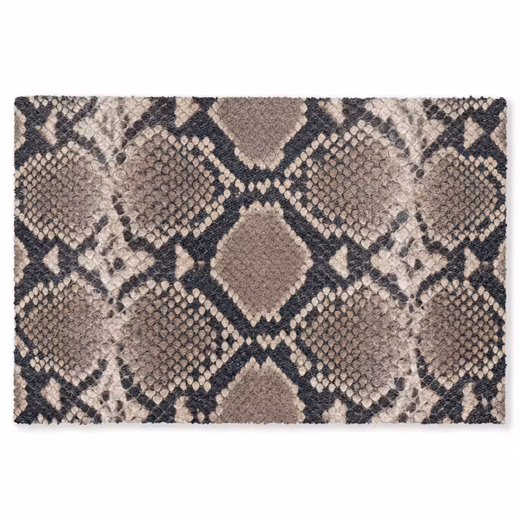 Slangenprint - Python - Bruin Vloerkleed Rechthoek klein -3d