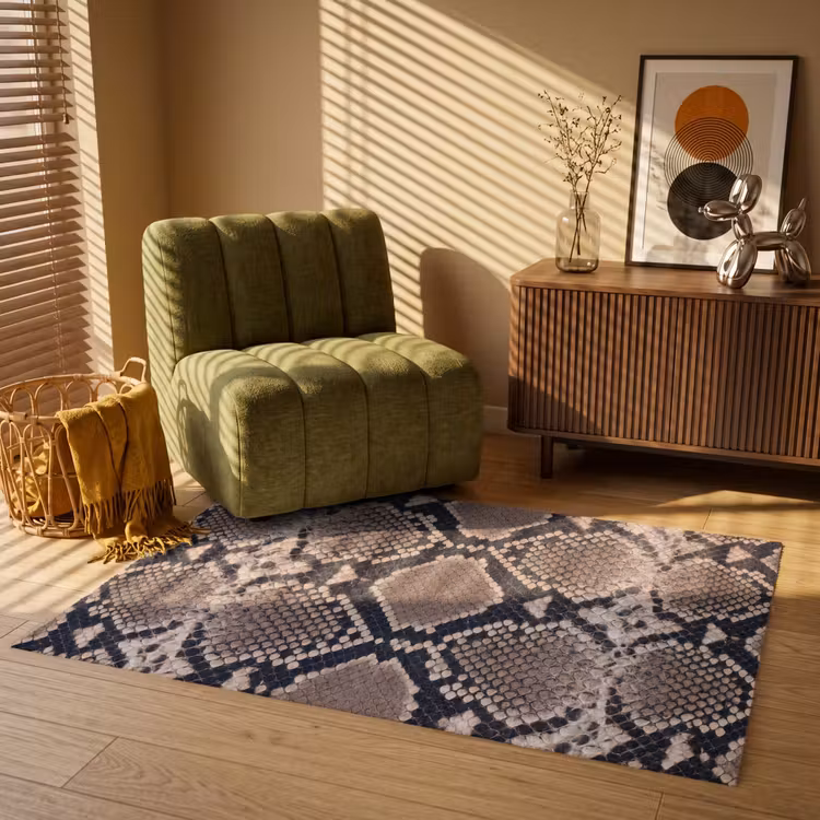 Slangenprint - Python - Bruin Vloerkleed Rechthoek klein -atmosphere_sfeer1_global