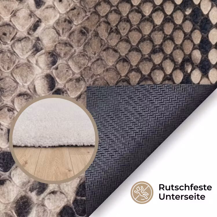 Slangenprint - Python - Bruin Vloerkleed Rechthoek klein -uniquesellingpoint_antislip_DE_DE