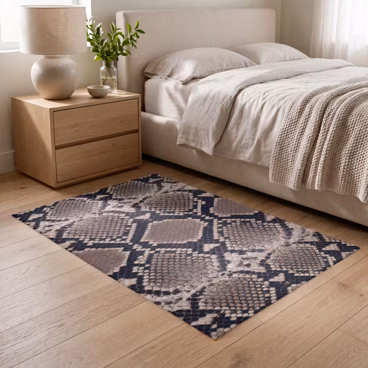 Slangenprint - Python - Bruin Vloerkleed Rechthoek klein -atmosphere_sfeer3_global