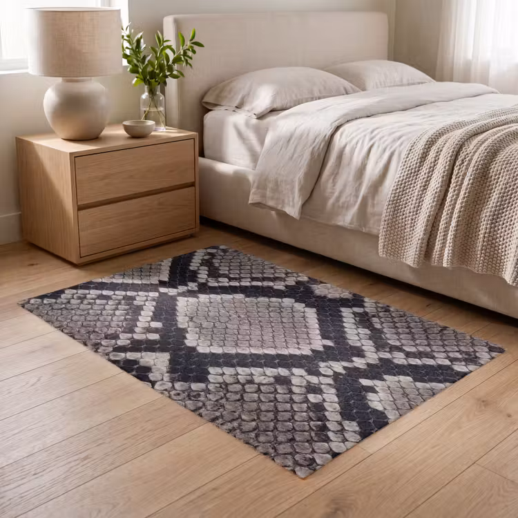 Slangenleer - Patroon - Beige Vloerkleed Rechthoek klein -atmosphere_sfeer3_global