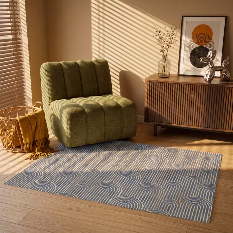 Boog - Goud - Blauw Vloerkleed Rechthoek klein 1091 -atmosphere_sfeer1_global