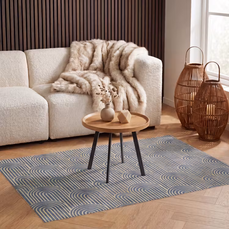 Boog - Goud - Blauw Vloerkleed Rechthoek klein 1091 -atmosphere_sfeer2_global