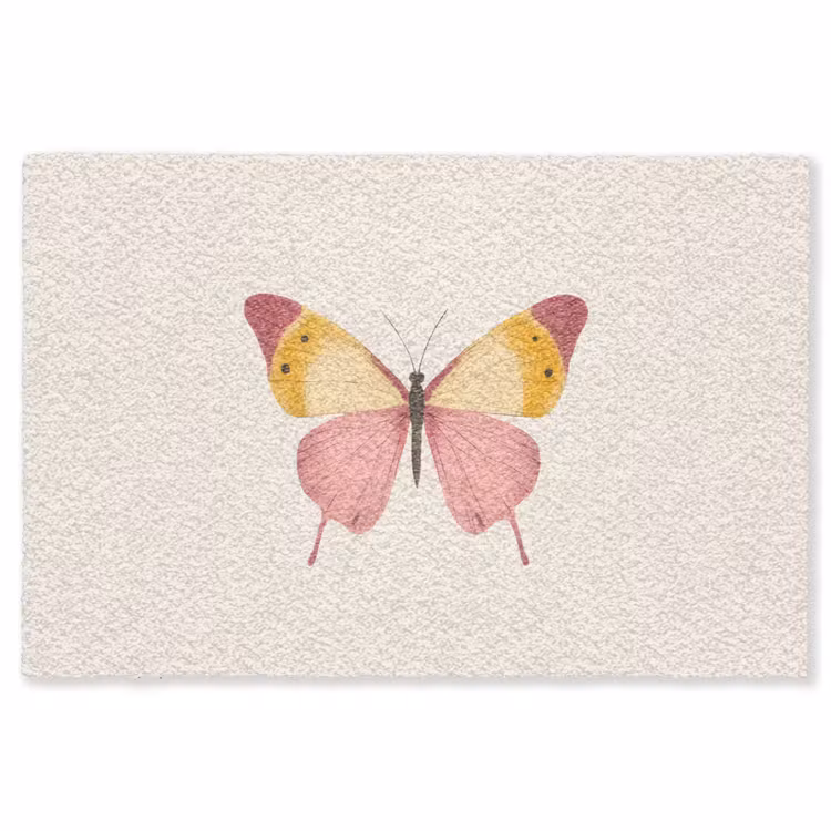 Vlinder - Illustratie - Roze Vloerkleed Rechthoek klein -3d