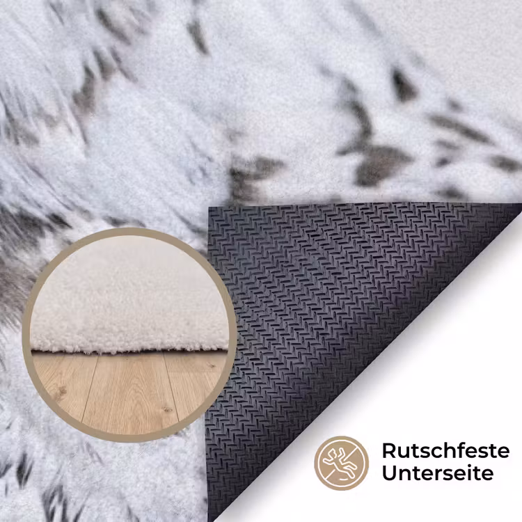 Sneeuwuil - Oog - Wildlife - Wit Vloerkleed Rechthoek klein -uniquesellingpoint_antislip_DE_DE
