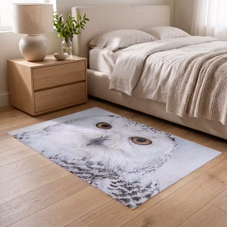 Sneeuwuil - Oog - Wildlife - Wit Vloerkleed Rechthoek klein -atmosphere_sfeer3_global