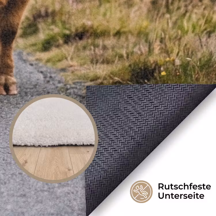 Schotse Hooglanders - Weg - Landschap - Kudde Vloerkleed Rechthoek klein -uniquesellingpoint_antislip_DE_DE