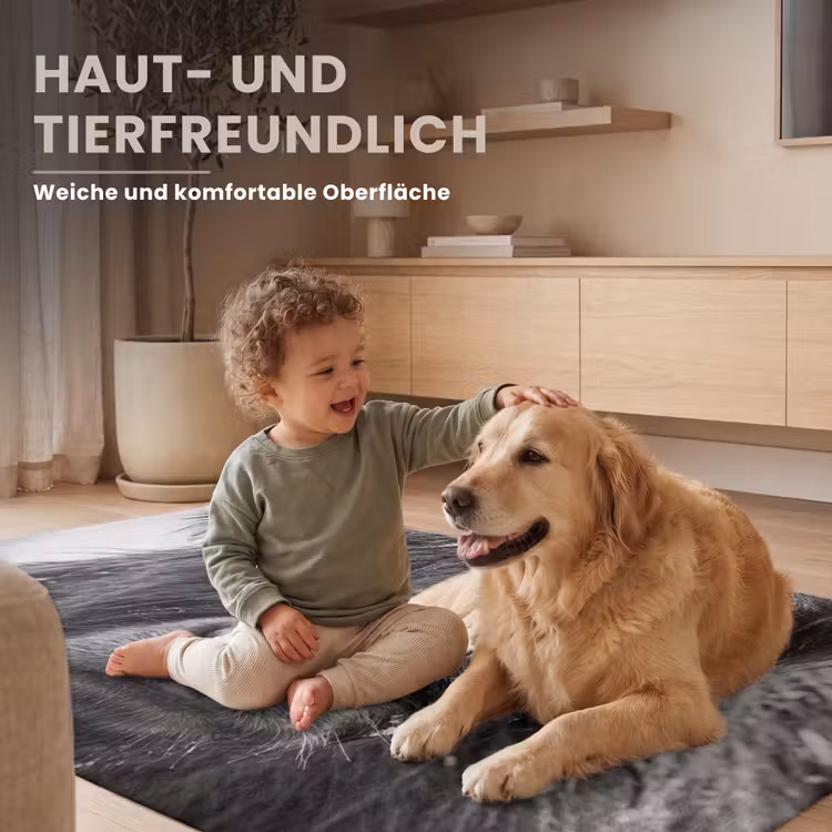 Schotse hooglander - Zwart - Wit - Sneeuwvlokken Vloerkleed Rechthoek klein -uniquesellingpoint_zacht_DE
