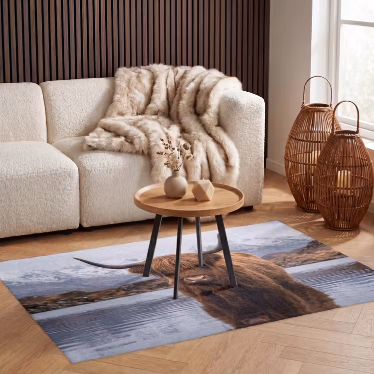 Schotse hooglander - Bruin - Water Vloerkleed Rechthoek klein -atmosphere_sfeer2_global