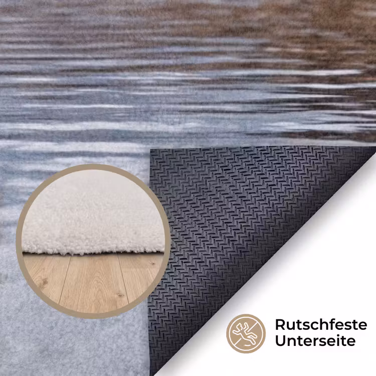 Schotse hooglander - Bruin - Water Vloerkleed Rechthoek klein -uniquesellingpoint_antislip_DE_DE