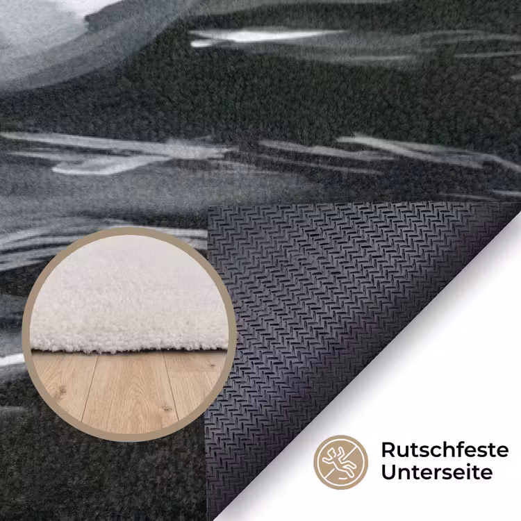 Zwaan - Water - Natuur - Realistisch - Wit Vloerkleed Rechthoek klein -uniquesellingpoint_antislip_DE_DE