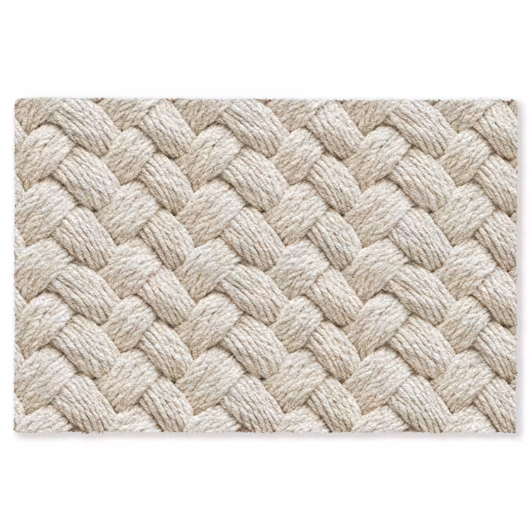 Touw - Gebreid - Beige Vloerkleed Rechthoek klein 1091 -3d