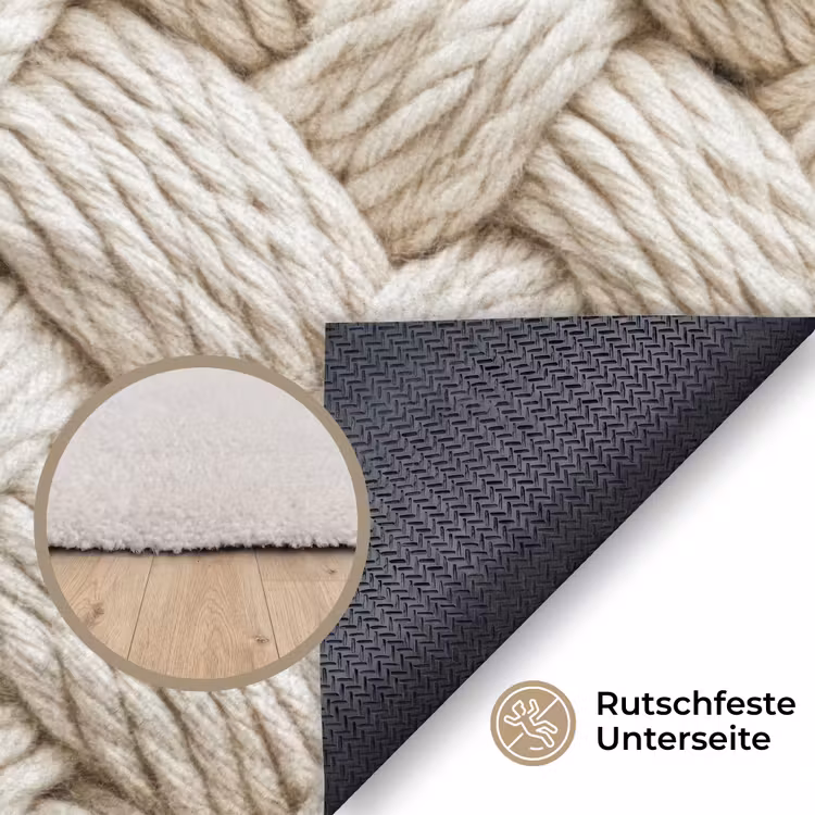 Touw - Gebreid - Beige Vloerkleed Rechthoek klein 1091 -uniquesellingpoint_antislip_DE_DE