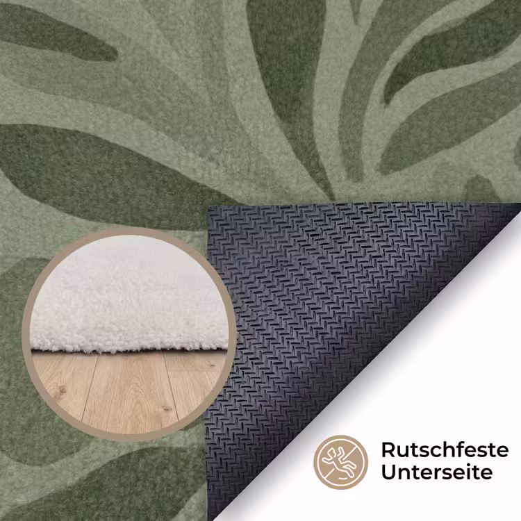 Sereen - Bladeren - Groen Vloerkleed Rechthoek klein 1091 -uniquesellingpoint_antislip_DE_DE