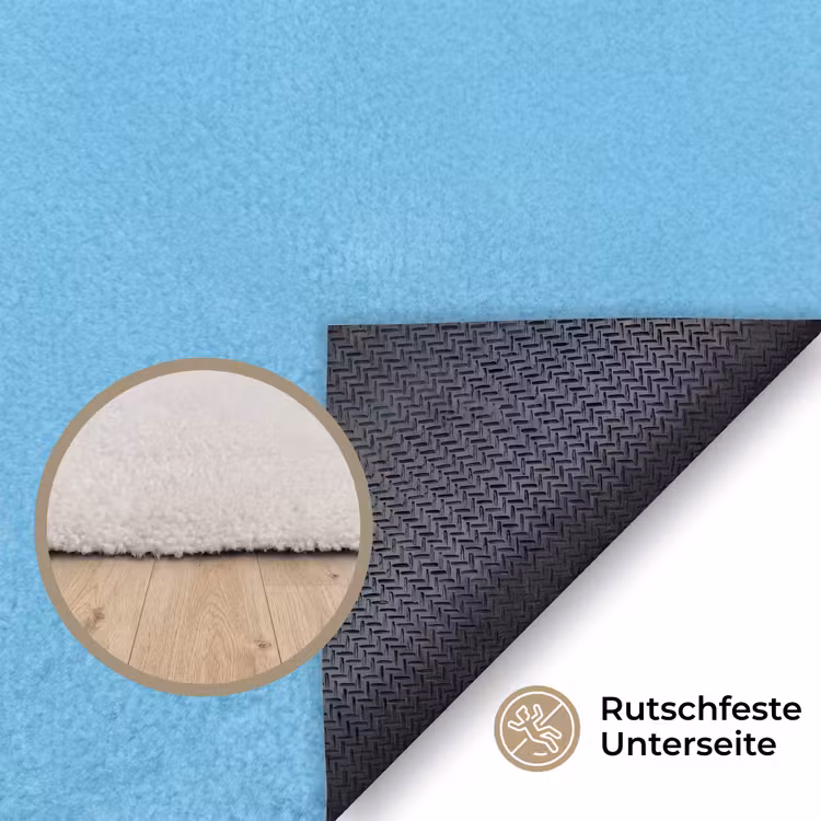 Smiley - Blauw - Bliksem Vloerkleed Rechthoek klein -uniquesellingpoint_antislip_DE_DE