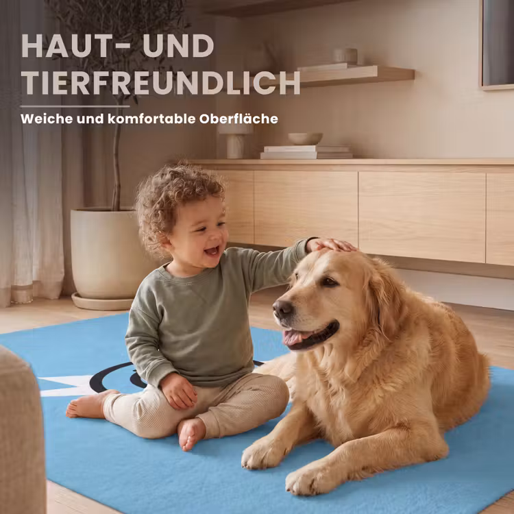 Smiley - Blauw - Bliksem Vloerkleed Rechthoek klein -uniquesellingpoint_zacht_DE