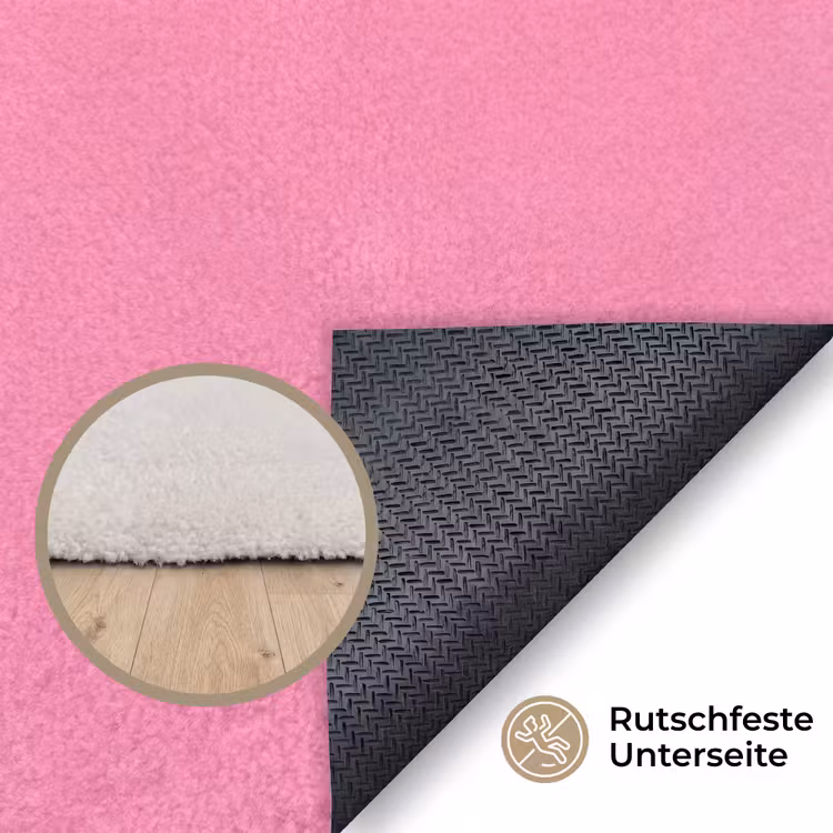 Smiley - Bloem - Roze Vloerkleed Rechthoek klein -uniquesellingpoint_antislip_DE_DE