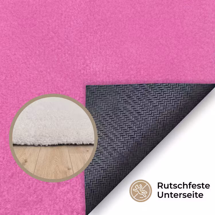 Smiley - Vrolijk - Roze Vloerkleed Rechthoek klein -uniquesellingpoint_antislip_DE_DE