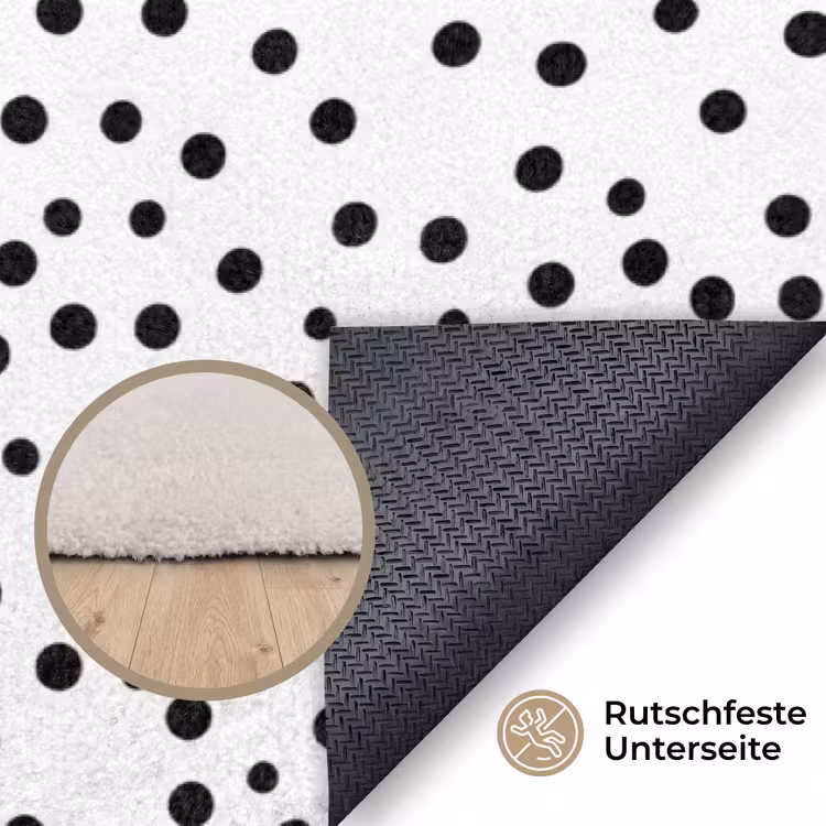 Smiley - Roze - Stippen Vloerkleed Rechthoek klein -uniquesellingpoint_antislip_DE_DE