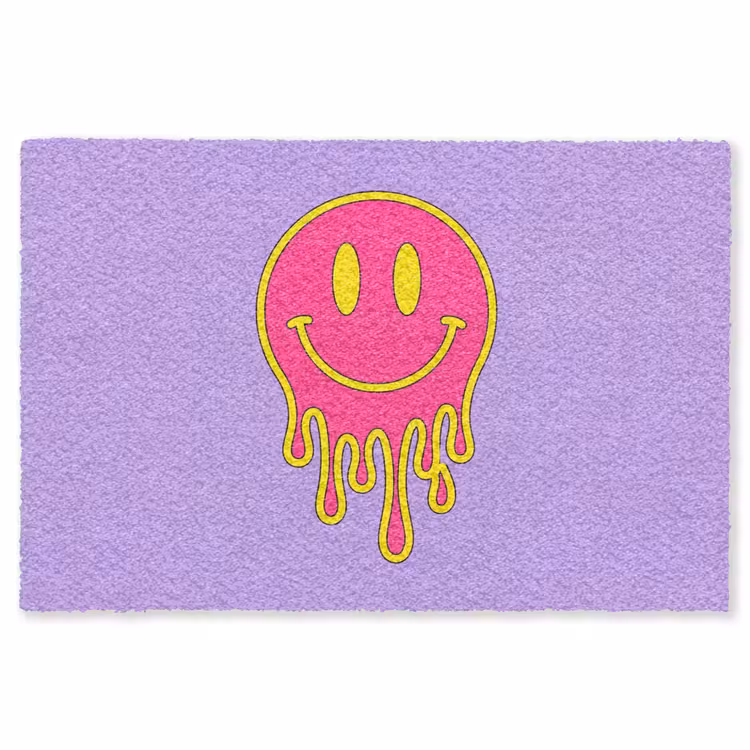 Smiley - Drip - Neon Vloerkleed Rechthoek klein -3d