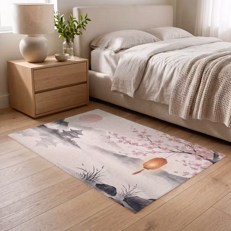 Zon - Japans - Traditioneel Vloerkleed Rechthoek klein -atmosphere_sfeer3_global