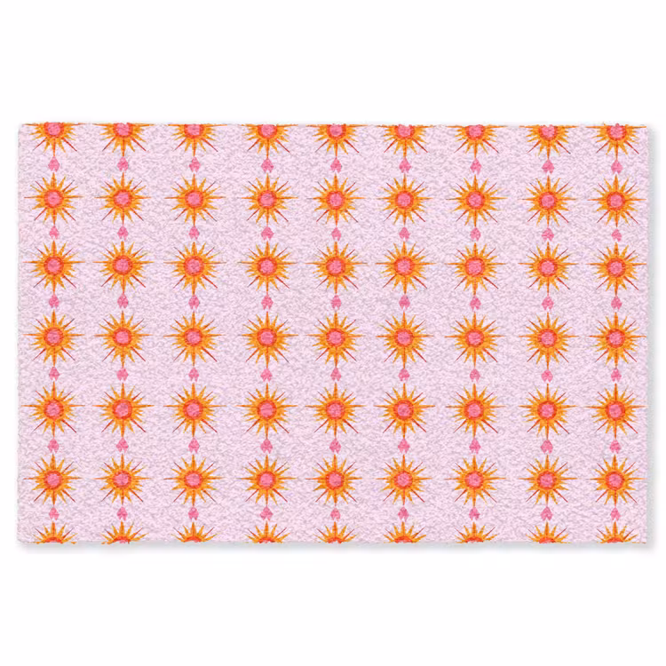 Zon - Motief - Roze Vloerkleed Rechthoek klein 1091 -3d