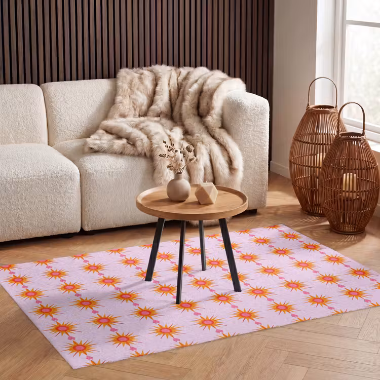Zon - Motief - Roze Vloerkleed Rechthoek klein 1091 -atmosphere_sfeer2_global
