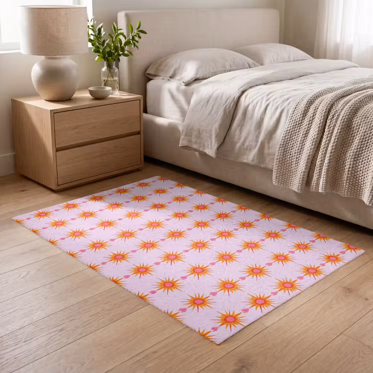 Zon - Motief - Roze Vloerkleed Rechthoek klein 1091 -atmosphere_sfeer3_global