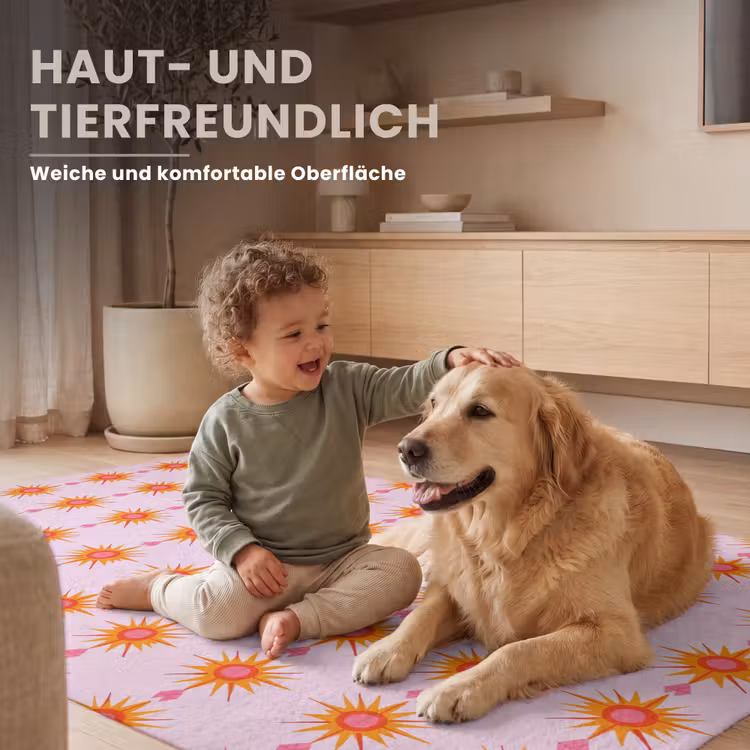 Zon - Motief - Roze Vloerkleed Rechthoek klein 1091 -uniquesellingpoint_zacht_DE
