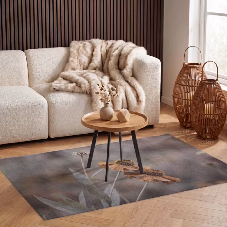 Zonnehoed - Droogbloemen - Geel - Warm Vloerkleed Rechthoek klein -atmosphere_sfeer2_global