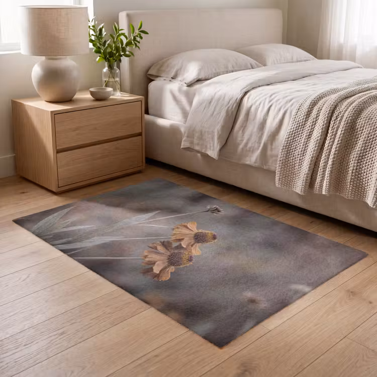 Zonnehoed - Droogbloemen - Geel - Warm Vloerkleed Rechthoek klein -atmosphere_sfeer3_global