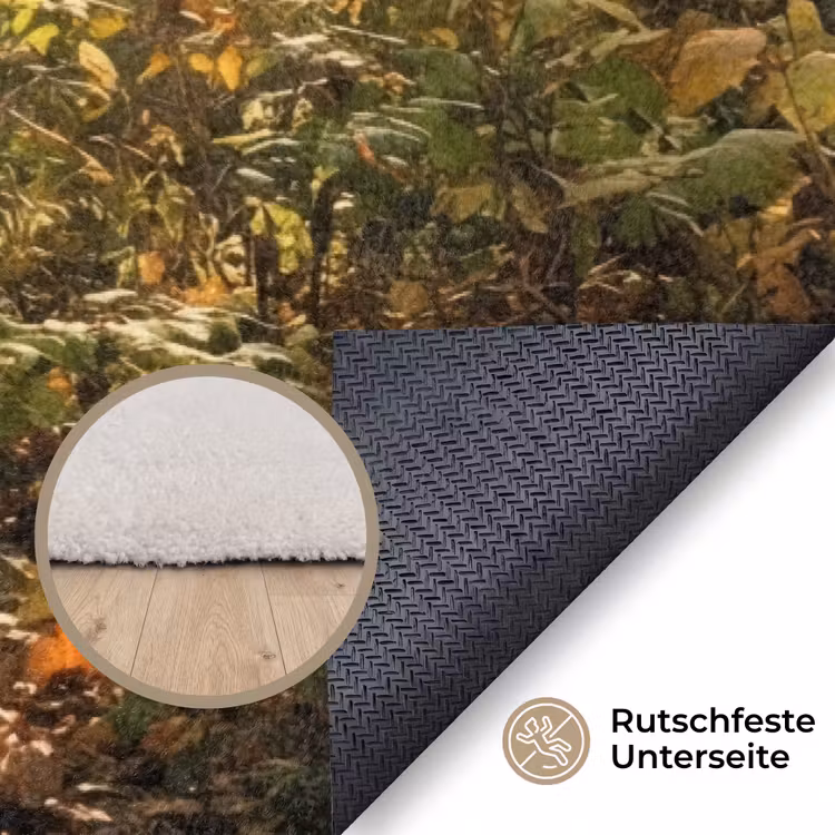Zonlicht - Bospad - Bomen Vloerkleed Rechthoek klein -uniquesellingpoint_antislip_DE_DE